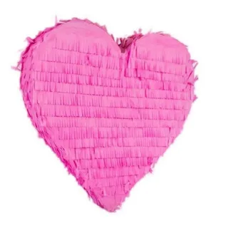 Pinata Herz in ROSA zum Befüllen und Aufhängen zur Party-Deko, Kinder-Geburtstag, Maße: 37 x 36 x 7,5 cm