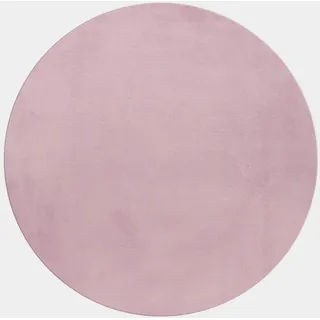 KADIMA DESIGN NECKAR Kurzflorteppich 120 x 120 cm Rosa