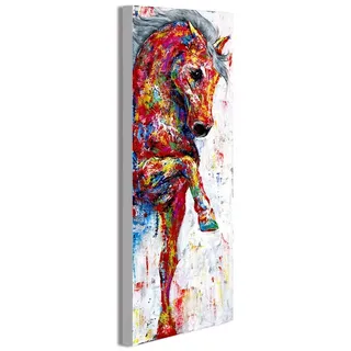 HNTHBZ Leinwand-Malerei Wand-Kunst-Ölgemälde Pferd Bild Poster Tiermalerei Wohnkultur No Frame JYSLR019 (Size (Inch) : 28x84)