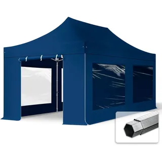 TOOLPORT Faltpavillon 3 x 6 m inkl. 4 Seitenteile Dunkelblau
