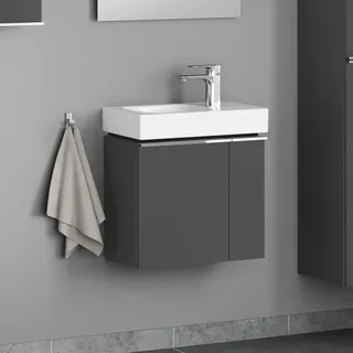 Evineo ineo4 Unterschrank B: 52 cm, 2 Türen links, mit Griff, für Geberit iCon Handwaschbecken,, BE0217AN,