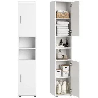 home collective Hochschrank 35 x 35 x 187 cm Weiß Holz