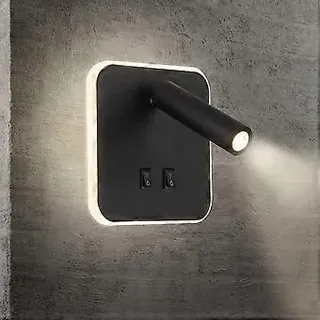 Flexible Nachttischlampe, Skandinavische, Verstellbare Wandleuchte Fürs Schlafzimmer Mit Zwei Bedienelementen Für Lese- Und Ambientebeleuchtung