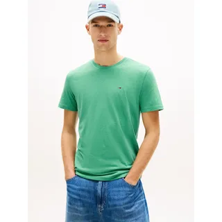 T-Shirt TOMMY JEANS "TJM XSLIM JASPE HTR TEE EXT", Herren, Gr. XXL, bahama grün htr, Single Jersey, Obermaterial: 60% Baumwolle, 40% Polyester, Basic, slim fit normal, Rundhals, eingesetzt abgesteppte Kante, Shirts T-Shirt, Mit Rundhalsausschnitt
