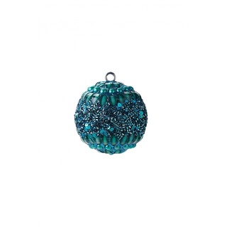 Weihnachtskugel Opium, Größe 6 cm, mit Perlen/ Pailetten/ Steinen, Verschiedene Muster Muster Blumenmuster türkis