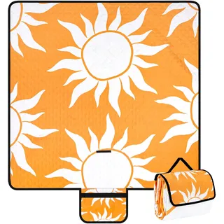 Jopee Picknickdecke Wasserdicht, 200 x 200 cm Wärmeisoliert Stranddecke Sandfrei mit Tragegriff, Waschbar Und Tragbare Strandmatte für 4-6 Personen, Picnic Blanket für Picknick, Wandern, BBQ, Camping