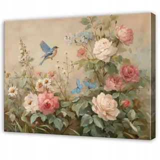 WALLARENA Leinwandbild Blumen in Beige | Gr.: 40 x 30 cm