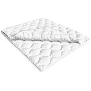 Siebenschläfer 4-Jahreszeiten Bettdecke 220x240 cm - bestehend aus 2 zusammengeknöpften Steppdecken - adaptierbare Decke für Sommer und Winter (220 x 240 cm - 4 Jahreszeiten Bettdecke)