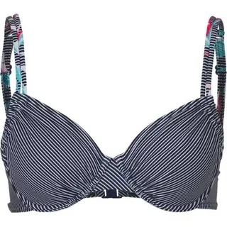 FIREFLY Damen Bikini-Oberteil Malisa II, Größe 36C in Dunkelblau/Weiß/Hellblau/Neon Orange Dunkelblau/Weiß/Hellblau/Neon Orange