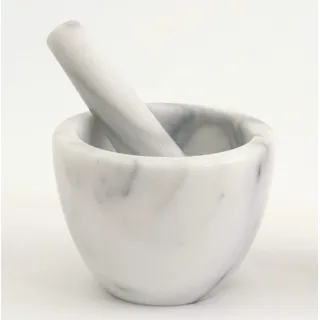 Mörser Marmor weiß Stößel Weiß Marble Mortar Home Küche 12 x 12 cm