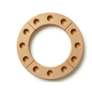 GLOWYBOX® Geburtstagsring Kerzenkranz Holz hell Geburtstagskerzenhalter Kerzenhalter für Geburtstagstisch Deko Kleiner Kerzenring für Geburtstagskerzen Jahreszeitenring Holzring für Kindergeburtstag