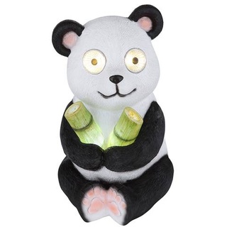 LED Solarleuchte Gartendeko Außenlampe Gartenleuchte Panda schwarz weiß, Kunststoff, LED warmweiß, LxBxH 18,3x22,8x29,3 cm