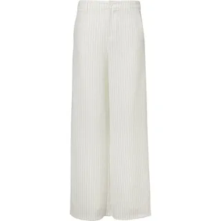 Nadelstreifen-Hose mit weitem Bein - creme - 42/32