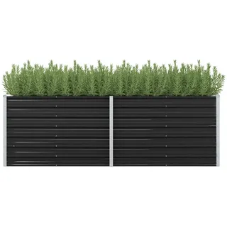 vidaXL Garten-Hochbeet verzinkter Stahl rechteckig 240 x 80 x 77 cm Anthrazit 