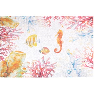 Vacchetti Teppich aus Stoff für Meer, Fische, rechteckig, Koralle, mittel