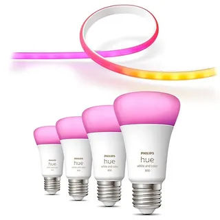 Philips Hue Gradient Lightstrip + White and Colour Ambiance 6.5W 800 E27 4 Stück