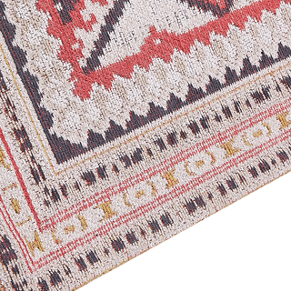 Teppich Baumwolle mehrfarbig geometrisches Muster 160 x 230 cm Kurzflor ANADAG