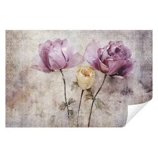 Wallarena Fototapete Blumen Vintage Vlies Tapete Wohnzimmer Schlafzimmer Wandtapete, Glatt Vlies Struktur Vinyl, Beton, Tapete inklusive Kleister Vliestapete Motivtapete 4.16 m x 2.9 m