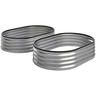 Outsunny Hochbeet Metall 135 x 90 x 30 cm Silber