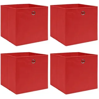 vidaXL Regalbox 32 x 32 x 32 cm 4-tlg. rot