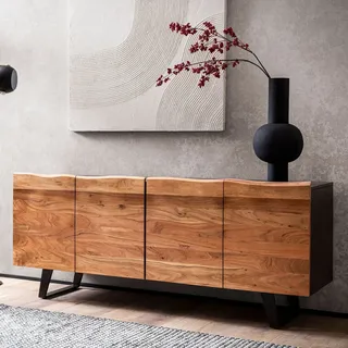 FineBuy Sideboard 180 x 75 x 45 cm Schwarz