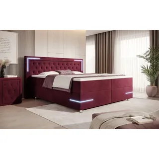 luxusbetten24 Carlotta 160 x 200 cm Rot