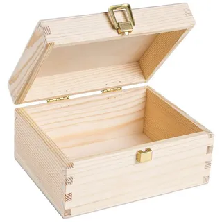 Creative Deco Holzkiste mit Deckel und Schloss Kleine Holzbox Geschenkbox