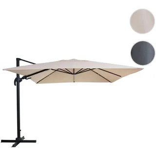 Gastronomie-Ampelschirm HWC-A96, 3x4m (Ø5m) schwenkbar, Polyester/Alu 26kg ~ creme ohne Ständer