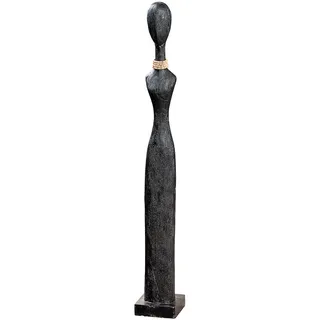 Casablanca große schmale Deko Figur Skulptur Frau XXL - Dekofigur aus Holz Farbe: Schwarz - Dekoration Geschenk Geburtstag Höhe 86 cm