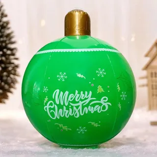Groß Weihnachtskugeln Deko, Aufblasbar Kugeln Weihnachtsdeko Weihnachten Ball, Wasserdicht Weihnachtskugel Ornamente für Hochzeit Party (D)
