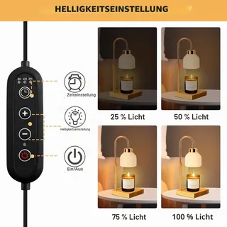 Kerzenwärmer Lampe mit Timer, dimmbar, elektrisch, Duftlampe für Zuhause