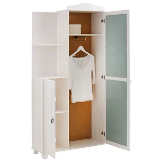 Kompaktgarderobe OTTO HOME "Finca", weiß, B:120cm H:183cm T:32cm, Massivholz, Schränke, aus massivem Kiefernholz, mit vielen Stauraummöglichkeiten