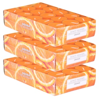 pajoma Duftteelicht Orange, 90 Stück (3 x 30er Pack) in Verschiedenen Düften erhältlich