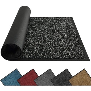 Mibao Schmutzfangmatte Fußmatte, Schwarz 120x180 cm, Eingangstürmatte Waschbar Strapazierfähiger Schmutzfänger, Rutschfester Türmatte Fußmatte für Innen und Außen, Saugfähige Fußmatte