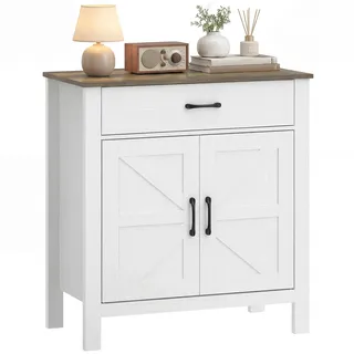 Homcom Sideboard 77 x 81,5 x 39,3 cm Weiß
