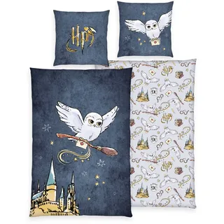 Harry Potter Kinderbettwäsche 80x80cm, 135x200 cm - mehrfarbig - 80x80/135x200cm