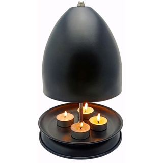 Metall Teelichtofen, Heizofen Handwärmer Kerzenhalter Für Bis Zu 4-8 Teelichter, Teelicht-Kerzen-Raumheizung Für Arbeitszimmer, Büro, Wohnzimmer (ohne Kerzen) (schwarz)
