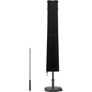 Dokon Schutzhülle für Sonnenschirm mit Stab, Sonnenschirmhülle für Ø 350cm / 200x300cm, Ampelschirm Abdeckung Wasserdicht Winddicht UV-Beständig Abdeckhauben für Gartenschirm Marktschirm 190x30/50cm