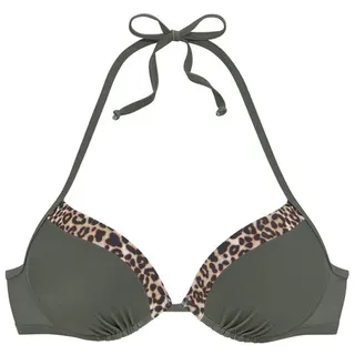LASCANA Bikini-Top Damen Grün/Mehrfarbig 38 Cup A