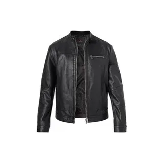 PEUTEREY Herren Bikerjacke schwarz unifarben, schwarz, Frühjahr/Sommer 2024