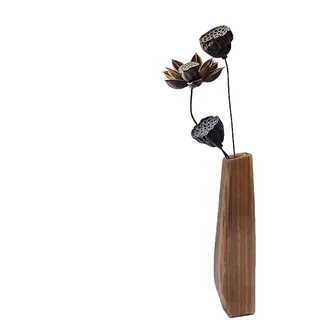 Bkljkf Holzvase - Großer Bodenvase Aus Holz | Deko Für Tisch Innen Außen Wohnzimmer Schlafzimmer Flur Bad