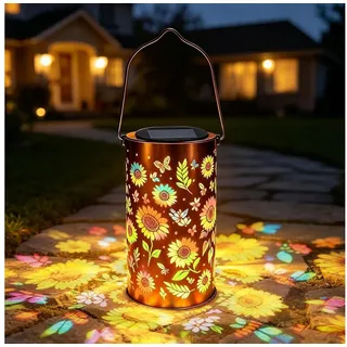 Fyrove LED Solarleuchte Solarlampen für Außen Hängend - 1 Stück Solarlampen für Außen Garten, Metall Solar Gartenleuchten fur AuBen Garten DrauBen Balkon, IP65 Wasserdicht Solarlaterne für Außen
