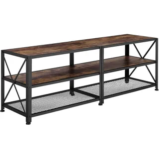 Tectake TV-Regal Chicago 141 x 41,5 x 50,5 cm Rostfarben / Dunkel