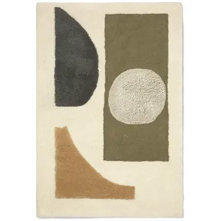 Ferm Living - Bloco Tuftteppich, 120 x 180 cm, green / off-white