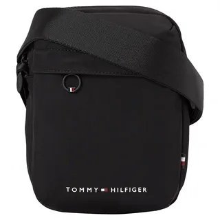 Mini Bag TOMMY HILFIGER "TH SKYLINE MINI REPORTER" Gr. B/H/T: 15 cm x 21 cm x 8 cm, schwarz (black) Damen Taschen Herrenschultertasche Tasche Herren Recycelte Materialien