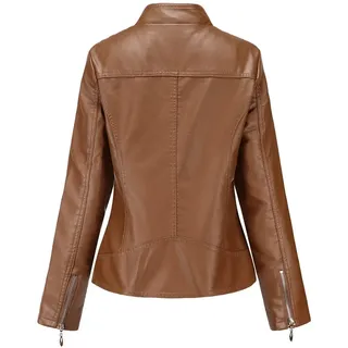 Generisch Kunstlederjacke Damen Damenjacke Leder Echtlederjacke Lederjacke Kunstlederjacke Biker Oberbekleidung Schlanke Kunstlederjacke Bikerjacke Übergangsjacke Kunstleder Farbvarianten Jacke
