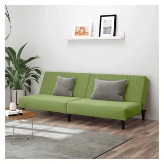 vidaXL Schlafcouch Samt 2-Sitzer Hellgrün