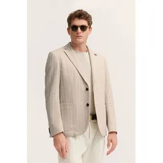 Bugatti Sakko "Stretch-Funktion", Herren, Gr. 50, beige (30, beige), 90% Baumwolle, 10% Polyester, gestreift, regular fit, Sakkos Sakko, mit einem Streifen-Design