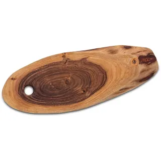 Amago home Servierbrett Baumscheibe 34x16cm o. 52x24cm Schneidebrett Holz Serviertablett Deko Akazie massiv Größe 34 x 16 cm