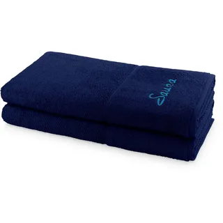 Möve for frottana Saunatuch, Walkfrottier (Set, 2-St) blau